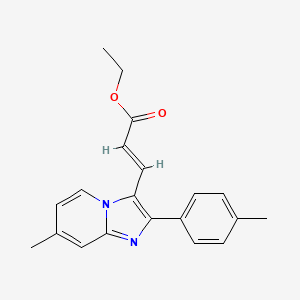 molecular formula C20H20N2O2 B7886263 ethyl (2E)-3-[7-methyl-2-(4-methylphenyl)imidazo[1,2-a]pyridin-3-yl]prop-2-enoate 