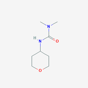 molecular formula C8H16N2O2 B7886267 3,3-Dimethyl-1-(oxan-4-yl)urea 