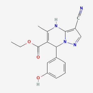 molecular formula C17H16N4O3 B7886354 Ethyl 3-cyano-7-(3-hydroxyphenyl)-5-methyl-4,7-dihydropyrazolo[1,5-a]pyrimidine-6-carboxylate 