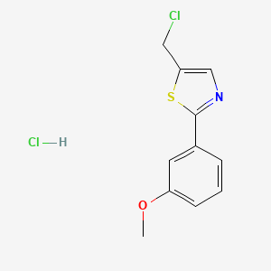 molecular formula C11H11Cl2NOS B7886406 5-(Chloromethyl)-2-(3-methoxyphenyl)-1,3-thiazole hydrochloride 