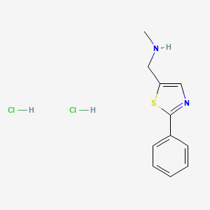 molecular formula C11H14Cl2N2S B7886415 N-Methyl-1-(2-phenyl-1,3-thiazol-5-YL)methanamine dihydrochloride 
