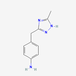 molecular formula C10H12N4 B7886512 4-[(5-methyl-1H-1,2,4-triazol-3-yl)methyl]aniline CAS No. 915919-61-8