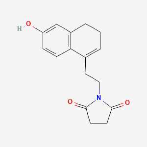 molecular formula C16H17NO3 B7886525 1-[2-(6-Hydroxy-3,4-dihydro-1-naphthalenyl)ethyl]-2,5-pyrrolidinedione 