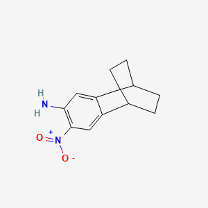 molecular formula C12H14N2O2 B7886532 5-Nitrotricyclo[6.2.2.0~2,7~]dodeca-2,4,6-trien-4-amine 
