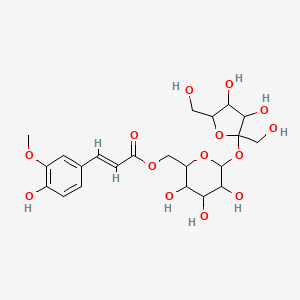 molecular formula C22H30O14 B7886540 [6-[3,4-dihydroxy-2,5-bis(hydroxymethyl)oxolan-2-yl]oxy-3,4,5-trihydroxyoxan-2-yl]methyl (E)-3-(4-hydroxy-3-methoxyphenyl)prop-2-enoate 