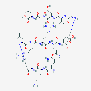 molecular formula C64H116N22O19 B7886574 H-Lys-Lys-D-Ala-Leu-Arg-Arg-Gln-D-Glu-Ala-Val-D-Asp-D-Ala-D-Leu-OH 