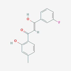 molecular formula C16H13FO3 B7886624 (Z)-3-(3-fluorophenyl)-3-hydroxy-1-(2-hydroxy-4-methylphenyl)prop-2-en-1-one 