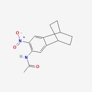 molecular formula C14H16N2O3 B7886626 N-{5-nitrotricyclo[6.2.2.0~2,7~]dodeca-2,4,6-trien-4-yl}acetamide 