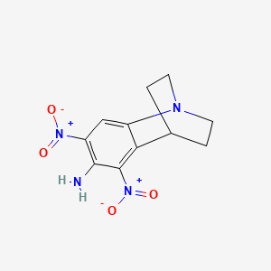 molecular formula C11H12N4O4 B7886633 4,6-Dinitro-1-azatricyclo[6.2.2.0~2,7~]dodeca-2,4,6-trien-5-amine 
