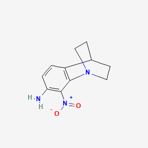 molecular formula C11H13N3O2 B7886639 3-Nitro-1-azatricyclo[6.2.2.0~2,7~]dodeca-2,4,6-trien-4-amine 
