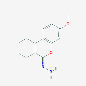 molecular formula C14H16N2O2 B7886809 (1Z)-(3-methoxy-7,8,9,10-tetrahydro-6H-benzo[c]chromen-6-ylidene)hydrazine 
