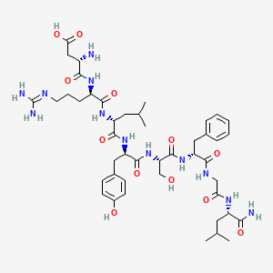 molecular formula C45H68N12O12 B7886937 H-Asp-D-Arg-D-Leu-D-Tyr-Ser-D-Phe-Gly-Leu-NH2 