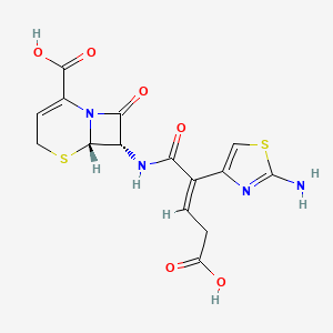 (6S,7S)-7-[[(E)-2-(2-amino-1,3-thiazol-4-yl)-4-carboxybut-2-enoyl]amino]-8-oxo-5-thia-1-azabicyclo[4.2.0]oct-2-ene-2-carboxylic acid