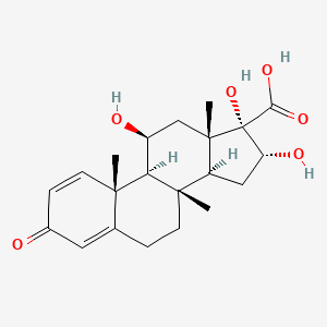 molecular formula C21H28O6 B7886980 (8S,9S,10R,11S,13S,14S,16R,17S)-11,16,17-trihydroxy-8,10,13-trimethyl-3-oxo-6,7,9,11,12,14,15,16-octahydrocyclopenta[a]phenanthrene-17-carboxylic acid 