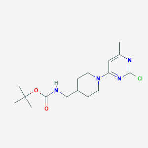 molecular formula C16H25ClN4O2 B7887176 [1-(2-Chloro-6-methyl-pyrimidin-4-yl)-piperidin-4-ylmethyl]-carbamic acid tert-butyl ester 