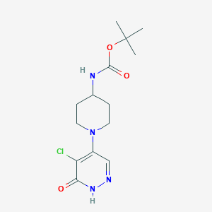 molecular formula C14H21ClN4O3 B7887306 tert-butyl N-[1-(5-chloro-6-oxo-1,6-dihydro-4-pyridazinyl)-4-piperidyl]carbamate 