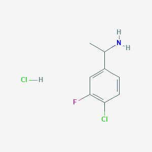 molecular formula C8H10Cl2FN B7887367 1-(4-Chloro-3-fluorophenyl)ethanamine hydrochloride 