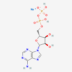 molecular formula C10H14N5NaO10P2 B7887411 sodium;[[(2R,3S,4R,5R)-5-(6-aminopurin-9-yl)-3,4-dihydroxyoxolan-2-yl]methoxy-hydroxyphosphoryl] hydrogen phosphate 