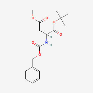 molecular formula C17H23NO6 B7887453 2-(phenylmethoxycarbonylamino)butanedioic acid O1-tert-butyl ester O4-methyl ester CAS No. 127605-37-2