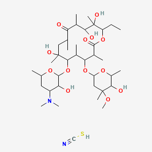6-[4-(Dimethylamino)-3-hydroxy-6-methyloxan-2-yl]oxy-14-ethyl-7,12,13-trihydroxy-4-(5-hydroxy-4-methoxy-4,6-dimethyloxan-2-yl)oxy-3,5,7,9,11,13-hexamethyl-oxacyclotetradecane-2,10-dione;thiocyanic acid
