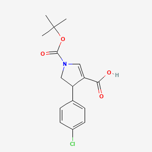 molecular formula C16H18ClNO4 B7887705 1-(tert-Butoxycarbonyl)-4-(4-chlorophenyl)-4,5-dihydro-1H-pyrrole-3-carboxylic acid 
