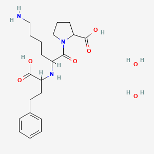 molecular formula C21H35N3O7 B7887765 1-[6-Amino-2-[(1-carboxy-3-phenylpropyl)amino]-1-oxohexyl]-2-pyrrolidinecarboxylic acid dihydrate 