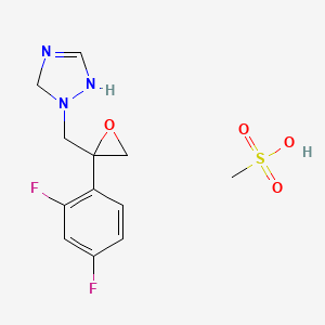 molecular formula C12H15F2N3O4S B7887787 Methanesulfonic acid--2-{[2-(2,4-difluorophenyl)oxiran-2-yl]methyl}-2,3-dihydro-1H-1,2,4-triazole (1/1) 