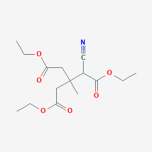 molecular formula C15H23NO6 B7887799 Diethyl 2-cyano-3-(2-ethoxy-2-oxoethyl)-3-methylpentanedioate CAS No. 85963-69-5
