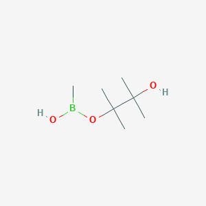 molecular formula C7H17BO3 B7887862 (3-Hydroxy-2,3-dimethylbutan-2-yl)oxy-methylborinic acid 
