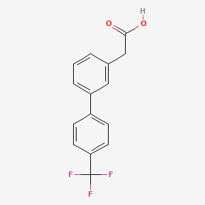 molecular formula C15H11F3O2 B7887982 3-[4-(Trifluoromethyl)phenyl]phenylacetic acid 