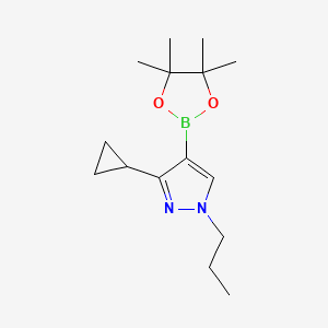 molecular formula C15H25BN2O2 B7888001 3-cyclopropyl-1-propyl-4-(4,4,5,5-tetramethyl-1,3,2-dioxaborolan-2-yl)-1H-pyrazole 