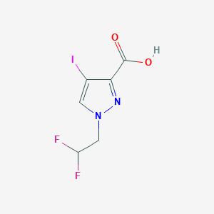 molecular formula C6H5F2IN2O2 B7888016 1-(2,2-difluoroethyl)-4-iodo-1H-pyrazole-3-carboxylic acid 