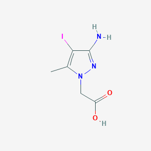 molecular formula C6H8IN3O2 B7888043 2-(3-amino-4-iodo-5-methyl-1H-pyrazol-1-yl)acetic acid 