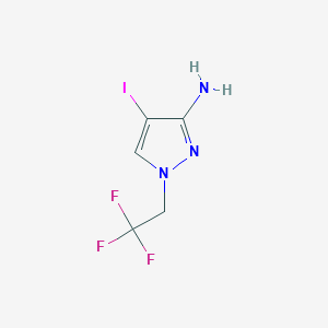 molecular formula C5H5F3IN3 B7888046 4-iodo-1-(2,2,2-trifluoroethyl)-1H-pyrazol-3-amine CAS No. 1354705-85-3