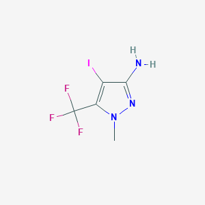 molecular formula C5H5F3IN3 B7888053 4-iodo-1-methyl-5-(trifluoromethyl)-1H-pyrazol-3-amine 