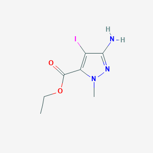 molecular formula C7H10IN3O2 B7888084 ethyl 3-amino-4-iodo-1-methyl-1H-pyrazole-5-carboxylate 