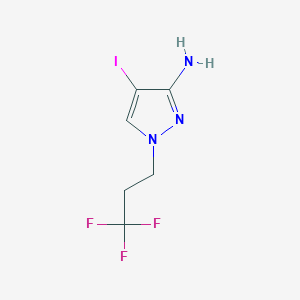 molecular formula C6H7F3IN3 B7888091 1H-Pyrazol-3-amine, 4-iodo-1-(3,3,3-trifluoropropyl)- CAS No. 1354705-97-7