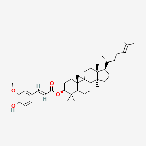 molecular formula C40H58O4 B7888120 [(3R,6S,12S,15R,16R)-7,7,12,16-tetramethyl-15-(6-methylhept-5-en-2-yl)-6-pentacyclo[9.7.0.01,3.03,8.012,16]octadecanyl] (E)-3-(4-hydroxy-3-methoxyphenyl)prop-2-enoate 