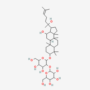 (2S,3R,4S,5S,6R)-2-[(2R,3R,4S,5S,6R)-4,5-dihydroxy-2-[[(3S,5R,8R,9R,10R,12R,13R,14R,17S)-12-hydroxy-17-[(2S)-2-hydroxy-6-methylhept-5-en-2-yl]-4,4,8,10,14-pentamethyl-2,3,5,6,7,9,11,12,13,15,16,17-dodecahydro-1H-cyclopenta[a]phenanthren-3-yl]oxy]-6-(hydroxymethyl)oxan-3-yl]oxy-6-(hydroxymethyl)oxane-3,4,5-triol