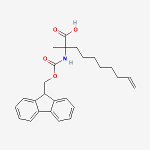 molecular formula C26H31NO4 B7888836 2-({[(9H-Fluoren-9-yl)methoxy]carbonyl}amino)-2-methyldec-9-enoic acid 