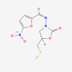 molecular formula C10H11N3O5S B7889034 5-(methylsulfanylmethyl)-3-[(Z)-(5-nitrofuran-2-yl)methylideneamino]-1,3-oxazolidin-2-one 