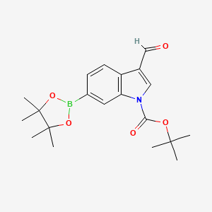 molecular formula C20H26BNO5 B7889189 1-Boc-3-formyl-6-indoleboronic acid pinacol ester 
