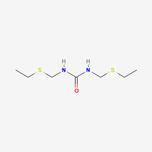 molecular formula C7H16N2OS2 B7889310 1,3-Bis[(ethylsulfanyl)methyl]urea 