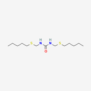 molecular formula C13H28N2OS2 B7889319 1,3-Bis[(pentylsulfanyl)methyl]urea 