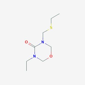 molecular formula C8H16N2O2S B7889386 3-Ethyl-5-[(ethylsulfanyl)methyl]-1,3,5-oxadiazinan-4-one 