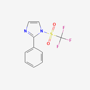 molecular formula C10H7F3N2O2S B7889392 2-Phenyl-1-((trifluoromethyl)sulfonyl)-1H-imidazole 
