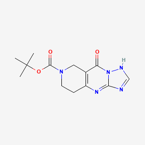 molecular formula C13H17N5O3 B7889428 Tert-butyl 8-oxo-2,4,6,7,11-pentaazatricyclo[7.4.0.0{3,7}]trideca-1(9),3,5-triene-11-carboxylate 