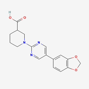 molecular formula C17H17N3O4 B7889452 1-[5-(2H-1,3-benzodioxol-5-yl)pyrimidin-2-yl]piperidine-3-carboxylic acid 