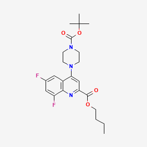 molecular formula C23H29F2N3O4 B7889479 Butyl 4-(4-(tert-butoxycarbonyl)piperazin-1-YL)-6,8-difluoroquinoline-2-carboxylate 
