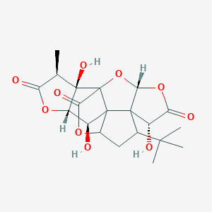 molecular formula C20H24O10 B7889481 (3R,6R,8S,10R,12R,13S,16S,17R)-8-tert-butyl-6,12,17-trihydroxy-16-methyl-2,4,14,19-tetraoxahexacyclo[8.7.2.01,11.03,7.07,11.013,17]nonadecane-5,15,18-trione 